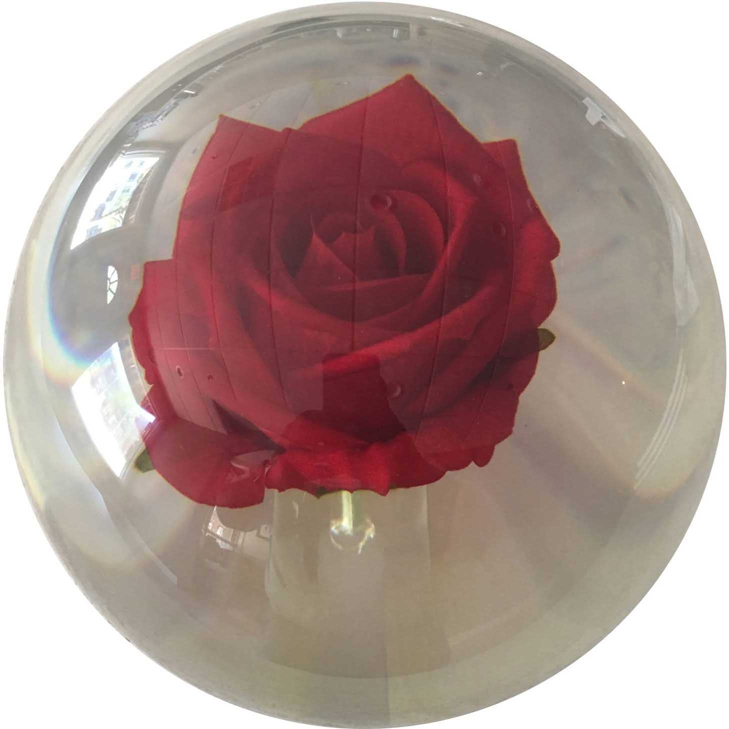 Clear Red Rose Bowling Ball A498