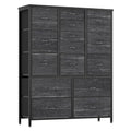 White 15 Drawer Fabric Dresser with Metal Frame and Wood Tabletop P76872