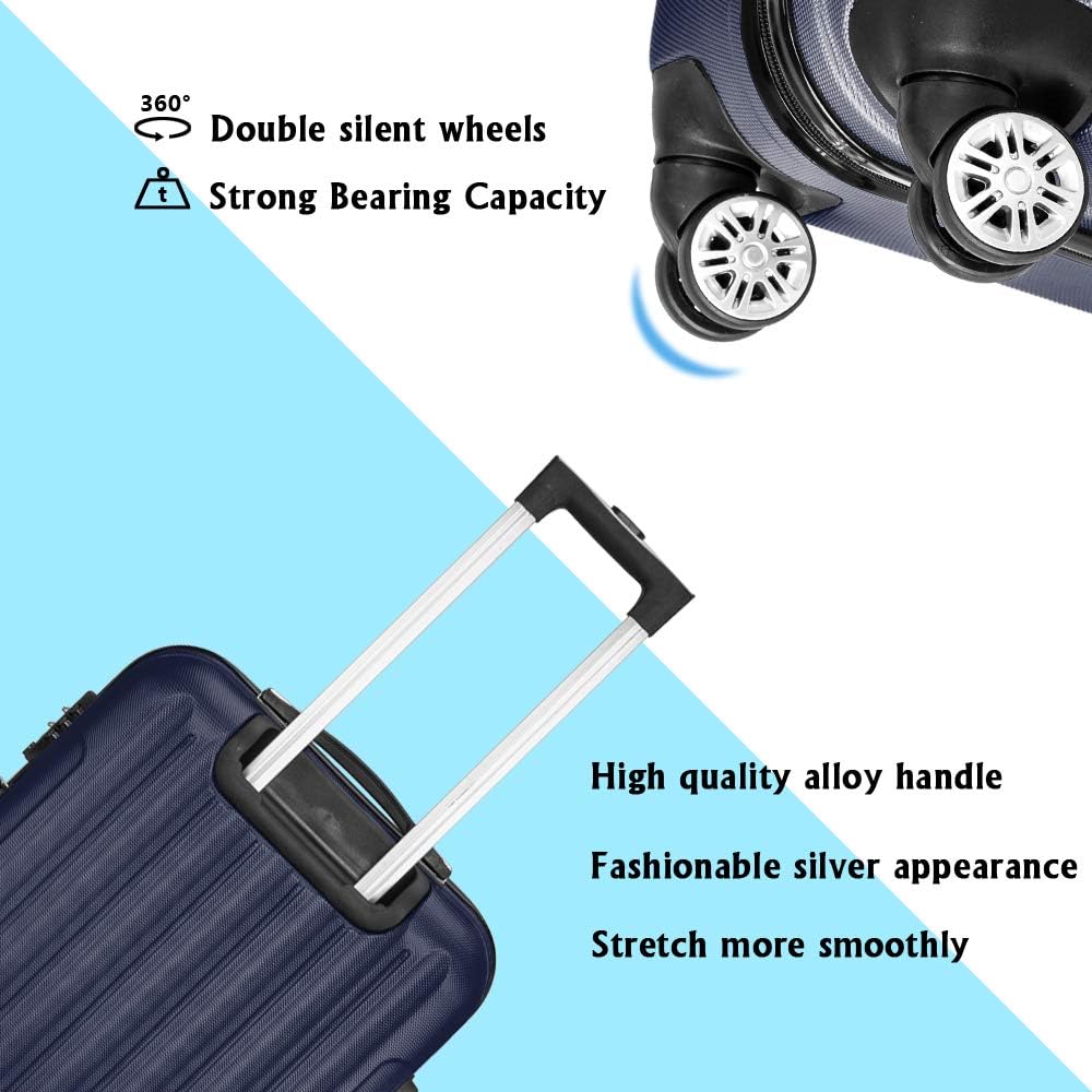 Navy Blue Hardshell Spinner Wheel Luggage 3 Piece Set X449847