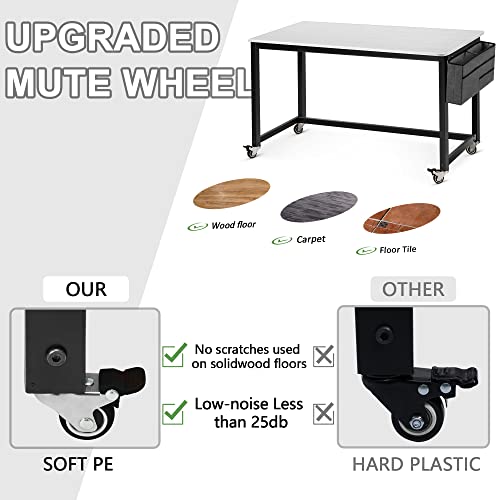55" Rolling Computer Desk with 4 Wheels L2972