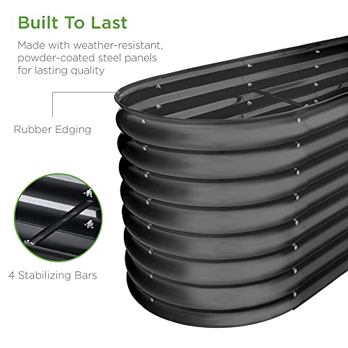 Charcoal Outdoor Metal Raised Garden Bed J814435