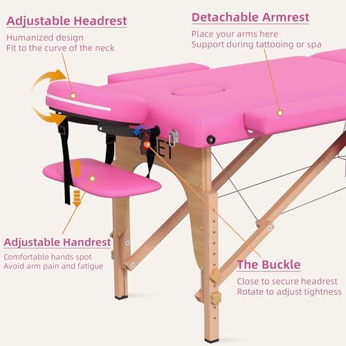 Black 3 Fold Portable Massage Table with Carrying Bag V710037