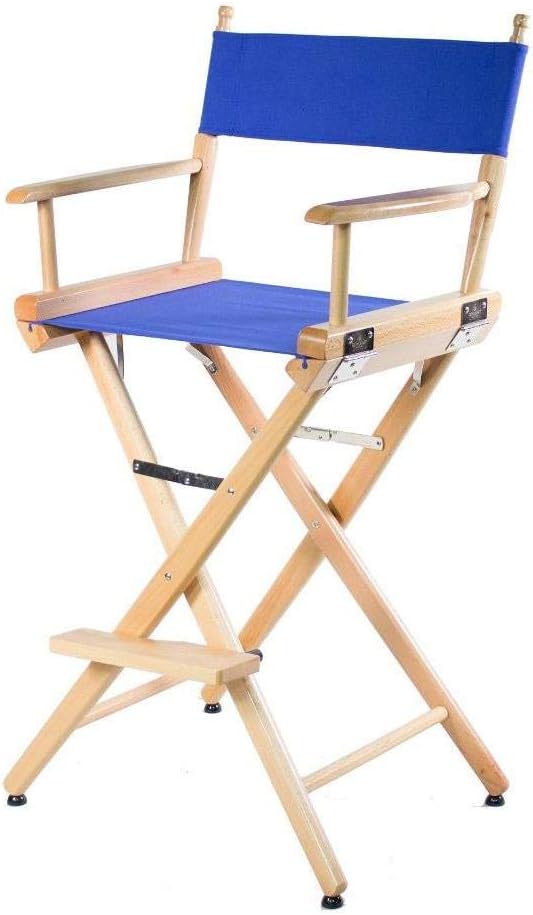 Natural Finish Blue Canvas Director's Chair T290