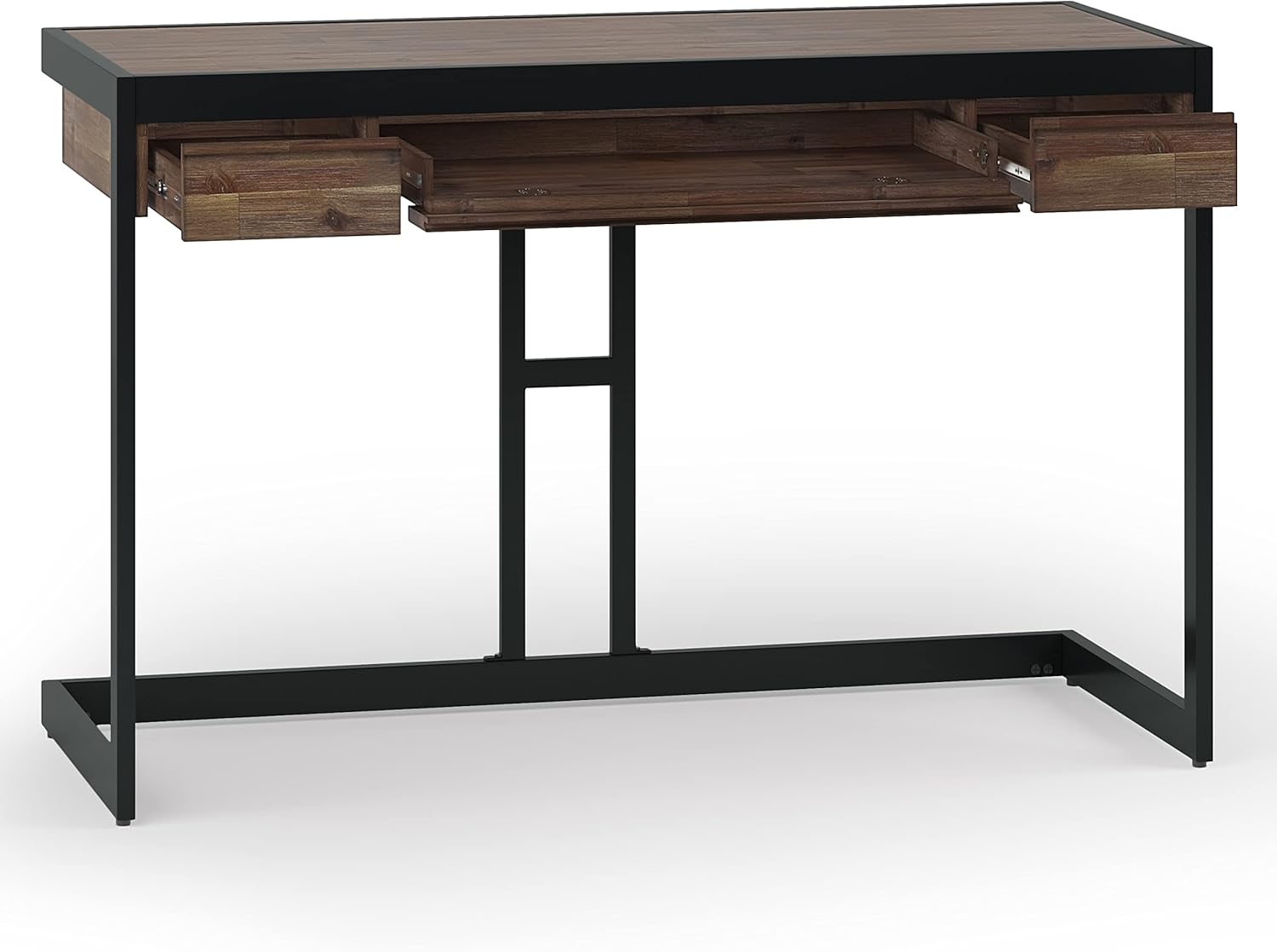 Solid Acacia Wood 48 Inch Wide Small Desk in Rustic Natural Aged Brown Y820433