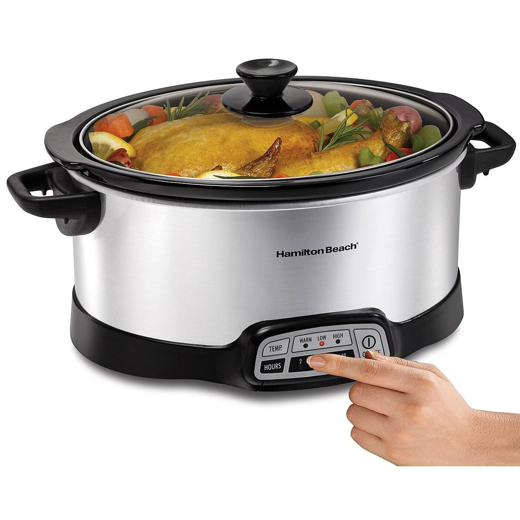 Silver 7-quart Programmable Slow Cooker Y9417