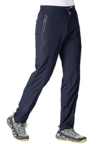 Mens Quick Dry Lightweight Joggers Athletic Pants with Zipper Pockets V66555