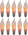 3 Watt 130 Volt E12 Candelabra Base Flame Shaped Nickel Plated Base Flicker Flame Light Bulb Box of 10 E66900