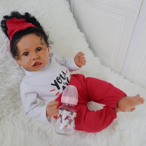 20 Inch African American Newborn Doll with Soft Body W291
