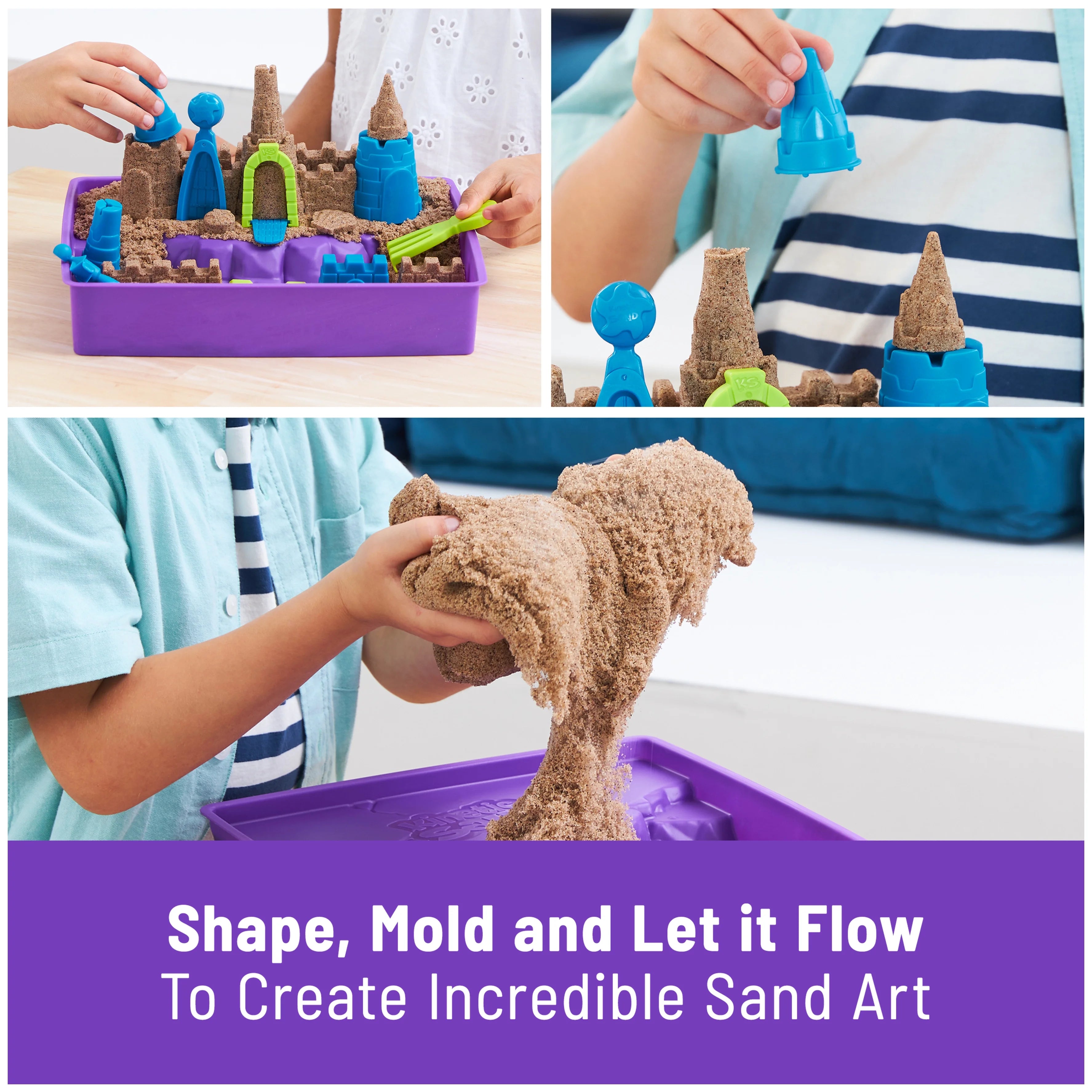 Kinetic Sand Beach Castle Set with Molds & Tools B1106
