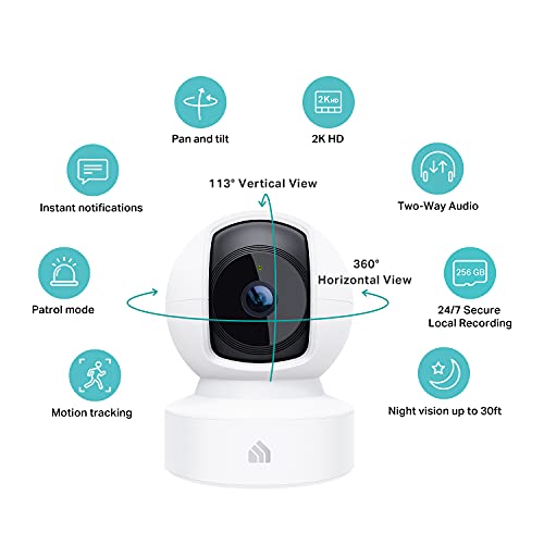 1080p HD Smart Security Camera with Night Vision, White D407
