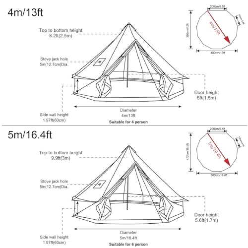 4 Seasons Breathable 100% Cotton Canvas Yurt Tent with Stove Jack E42969