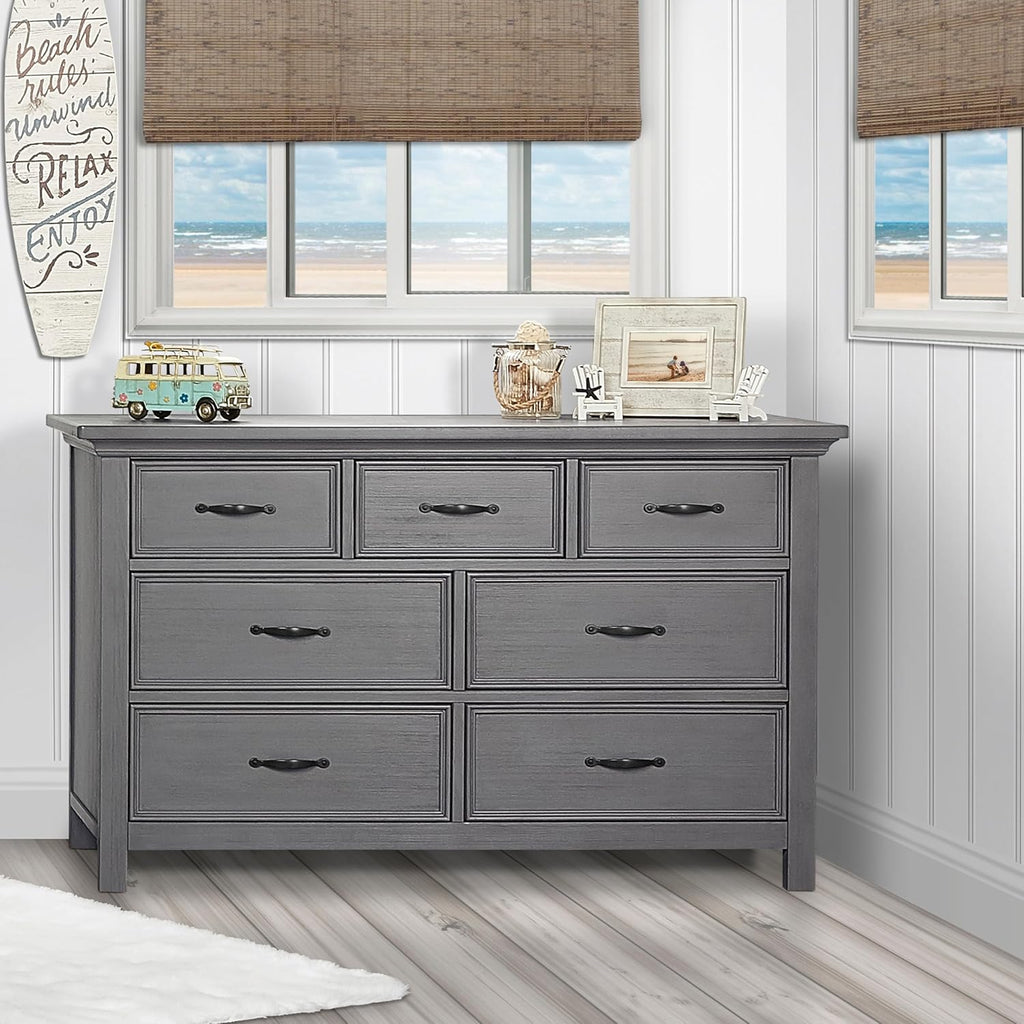Rustic Grey 7-Drawer Double Dresser P74138