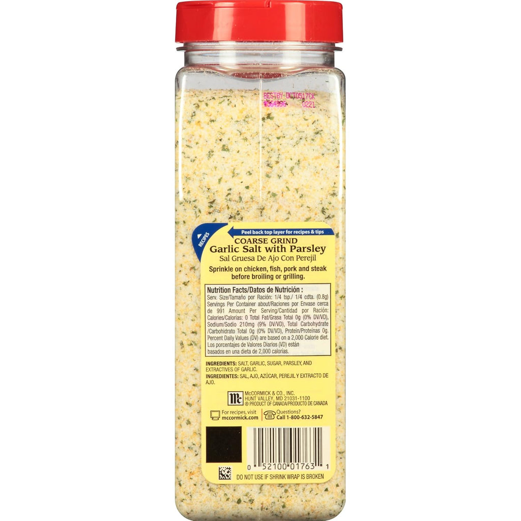 Coarse Grind Garlic Salt With Parsley, 28 oz Z853236