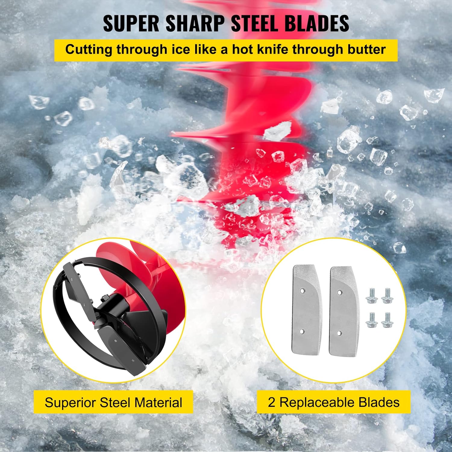 8'' Diameter Nylon Ice Auger with Adjustable Extension Rod G95083