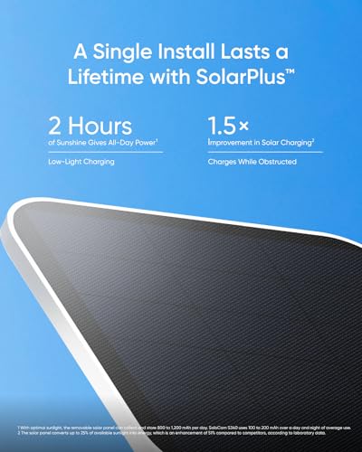 Solar Security Camera Wireless Outdoor 360° Pan & Tilt Surveillance 2.4 GHz Wi-Fi L812
