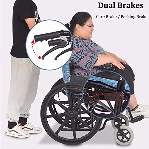 Extra-Wide Heavy Duty Bariatric Folding Wheelchair, 20" Wide Seat, Blue C49988