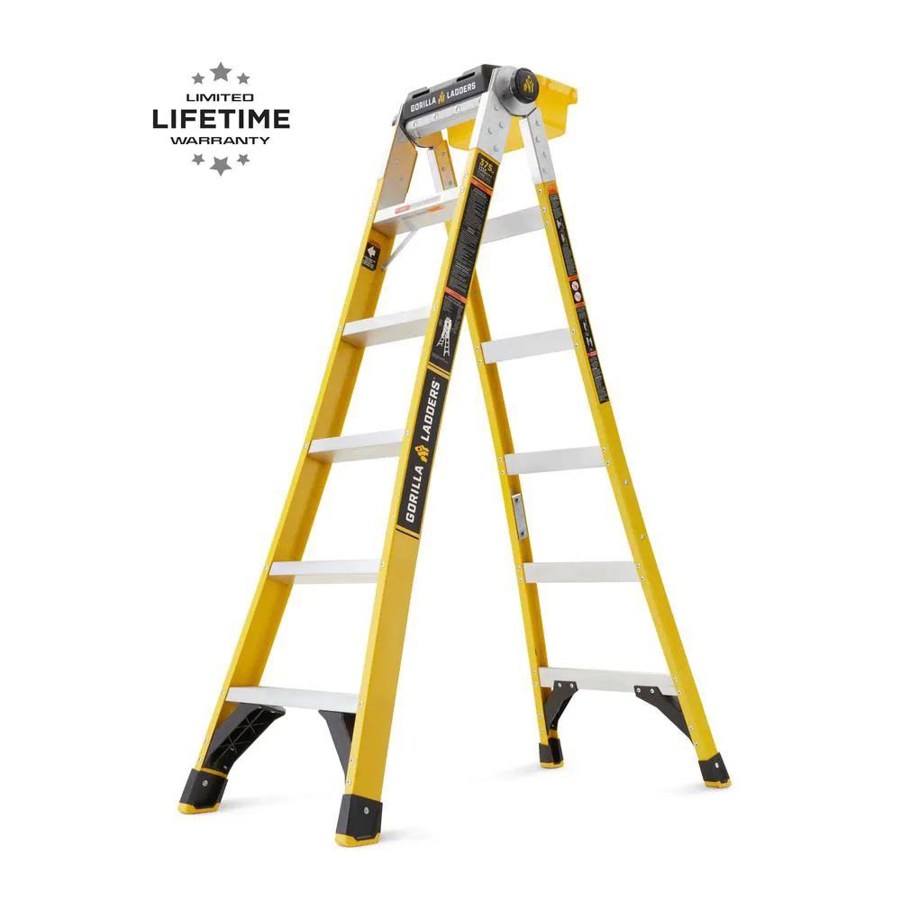 15 ft. Reach Twin Step Fiberglass Multi-Position Ladder, 375 lbs. Load Capacity Type IAA Duty Rating C9323