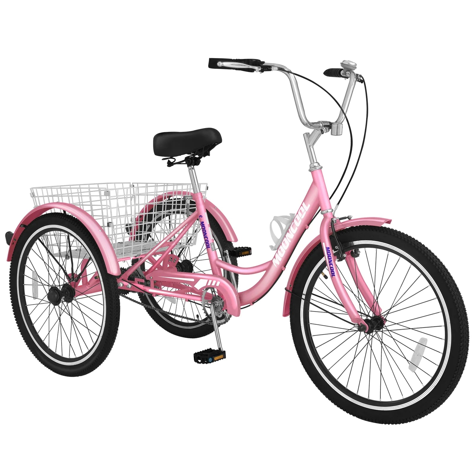 24 inch 3 Wheel Single Speed Adult Tricycle with Shopping Basket S9449
