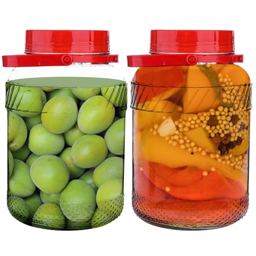 2 Pack 128 oz Glass Mason Jars with Lids H870