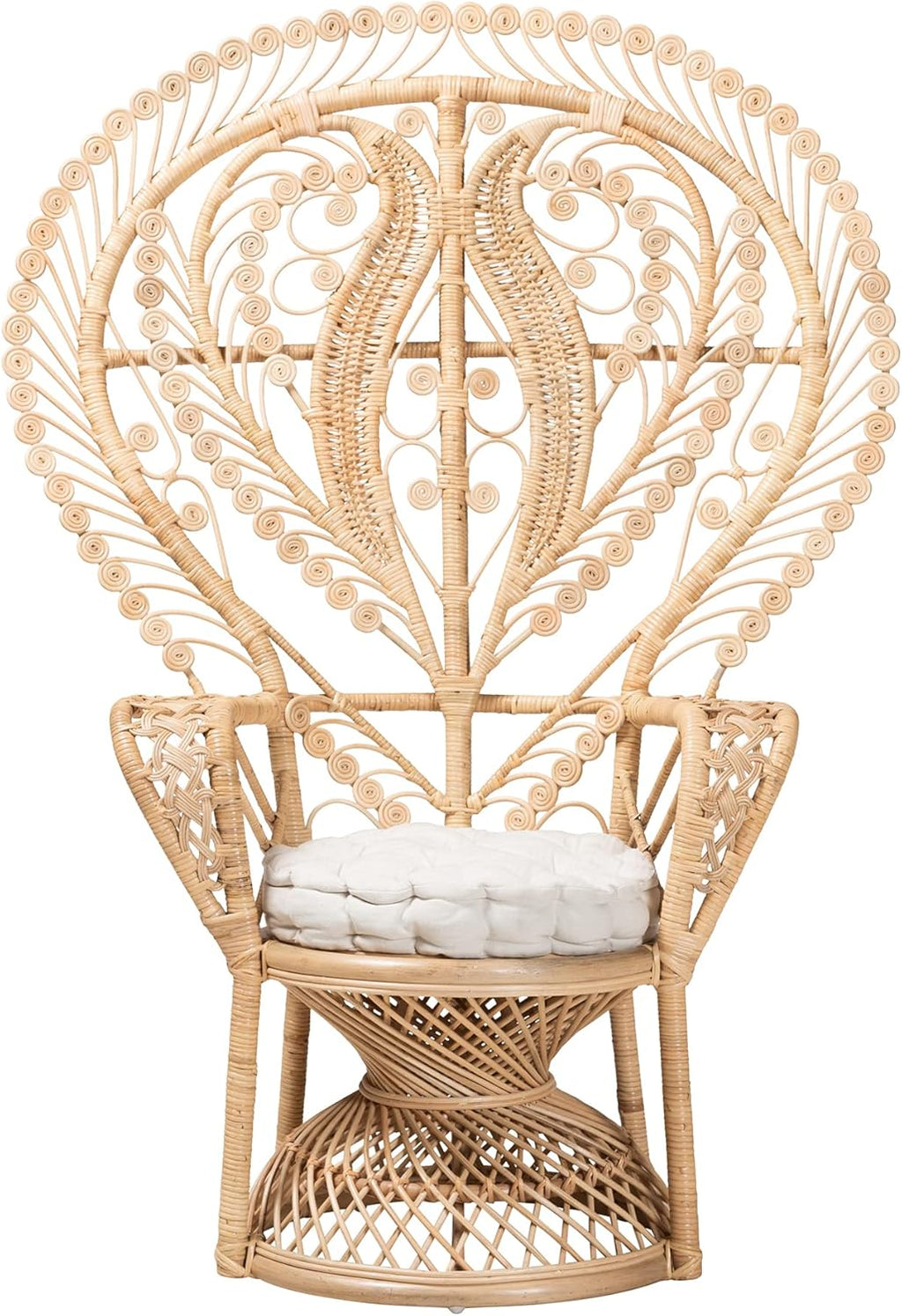 Oversized Natural Rattan Peacock Chair X205780