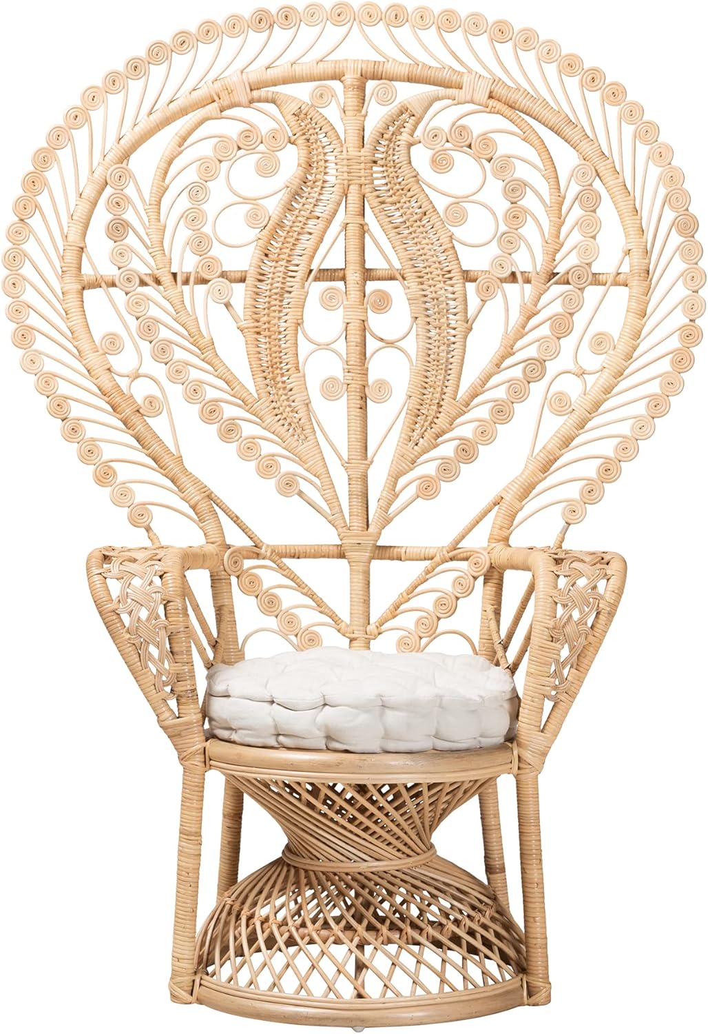 Oversized Natural Rattan Peacock Chair X205780
