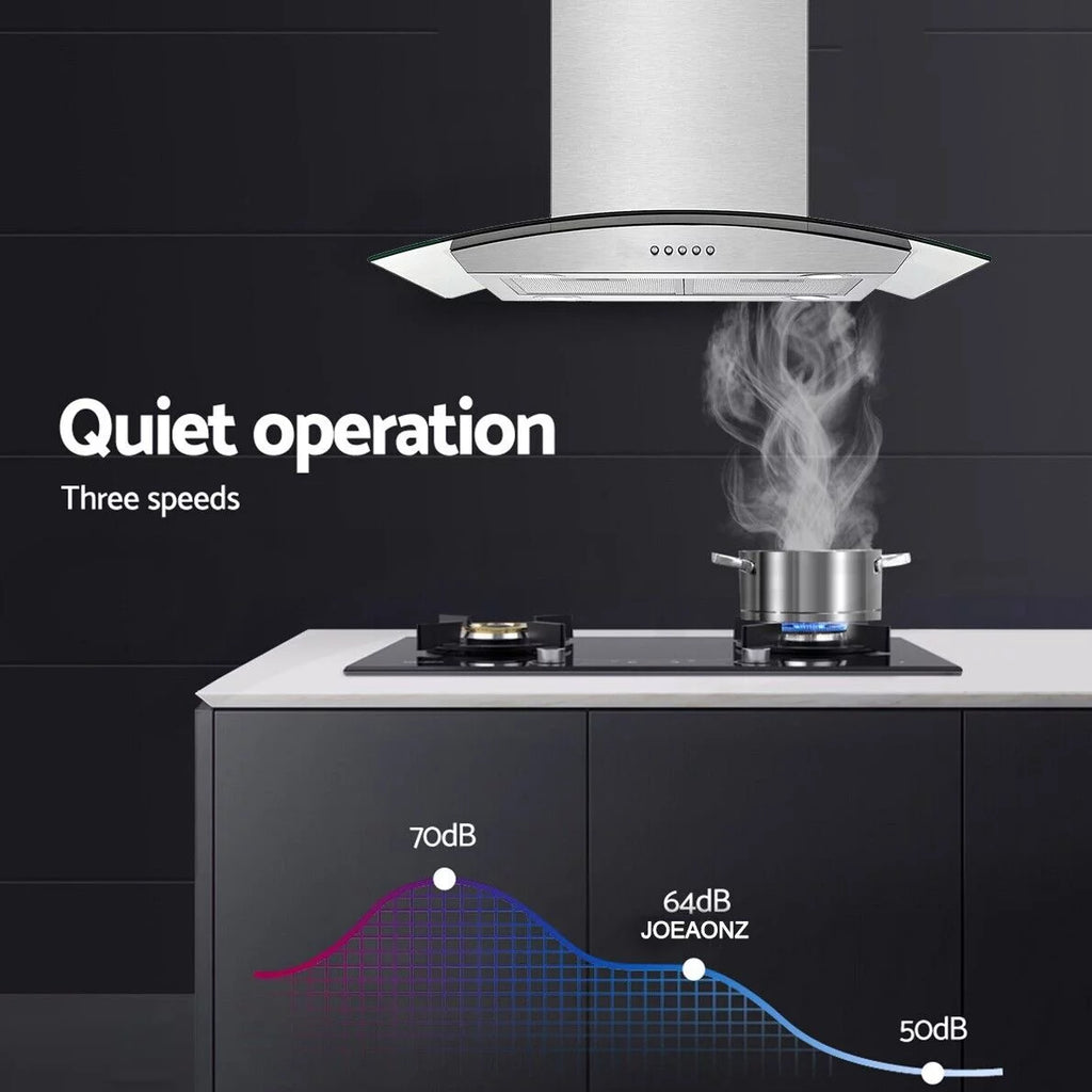 30 inch Island Mount Range Hood 900CFM Tempered Glass Stainless Steel M373