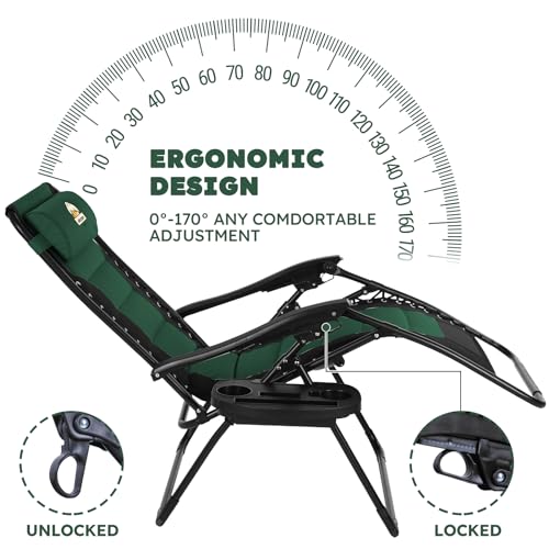 Oversized Padded Zero Gravity Lounge Chair Black M858838