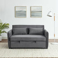 Grey Velvet Convertible Sofa Bed with Pull-out Bed H726479