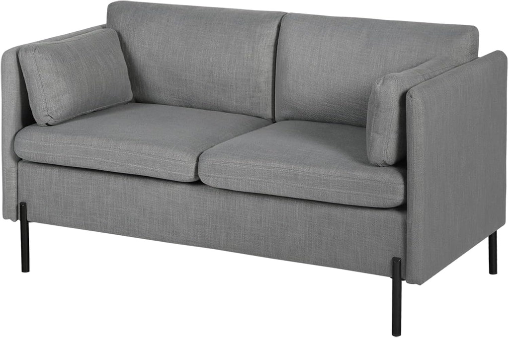 Grey 3 Pcs Upholstered Sofa Set with Pillows E982
