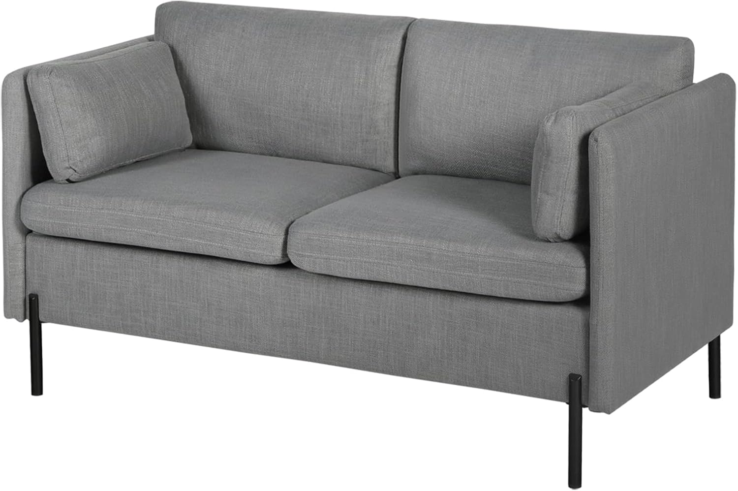 Grey 3 Pcs Upholstered Sofa Set with Pillows E982