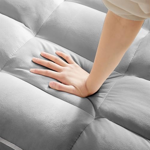 Grey Velvet Convertible Sleeper Sofa Chair Bed Z826