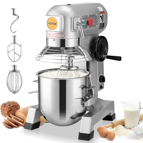 Commercial Food Mixer 10Qt Stainless Steel Bowl 450W 3 Speeds U411