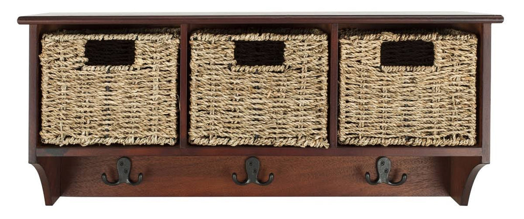 Cherry Hanging 3 Basket Wall Rack W90185