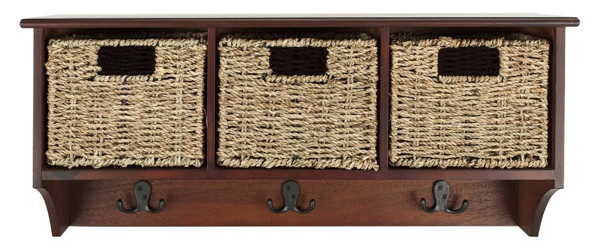 Cherry Hanging 3 Basket Wall Rack W90185