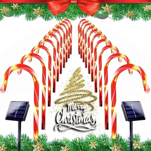 20 Pack Solar Candy Cane Lights P183124