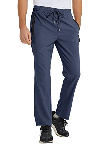 Mens Quick Dry Lightweight Joggers Athletic Pants with Zipper Pockets V66555