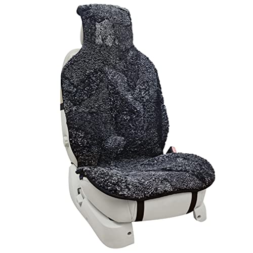 Black Sheepskin Seat Cover Genuine Australian Lambskin Curly Wool Seat Cushion N22915