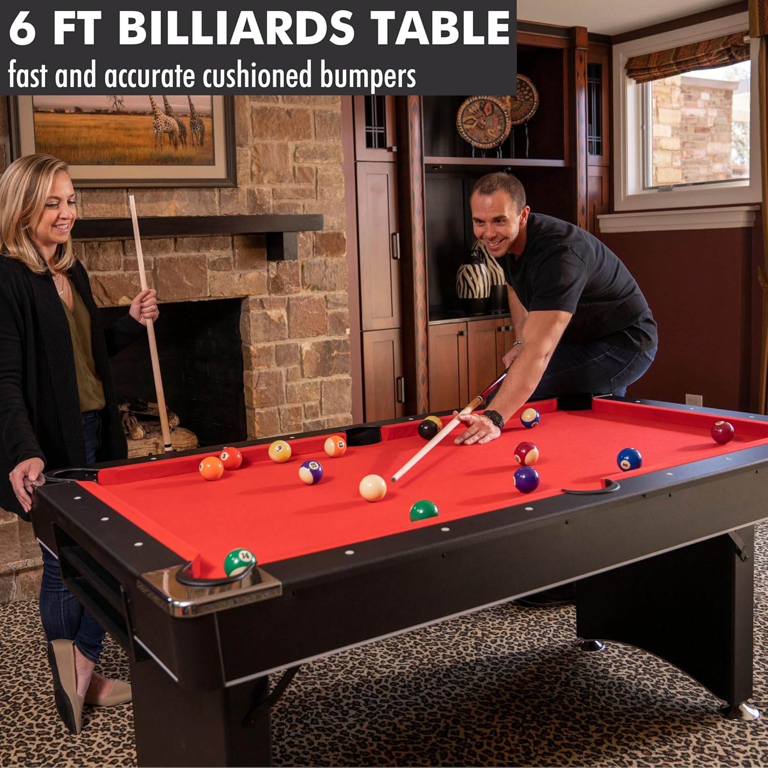 6 FT Portable Pool Table Set T806583