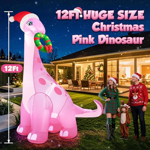 12FT Giant Christmas Inflatables Snowman with 3-Color LED Lights Z675