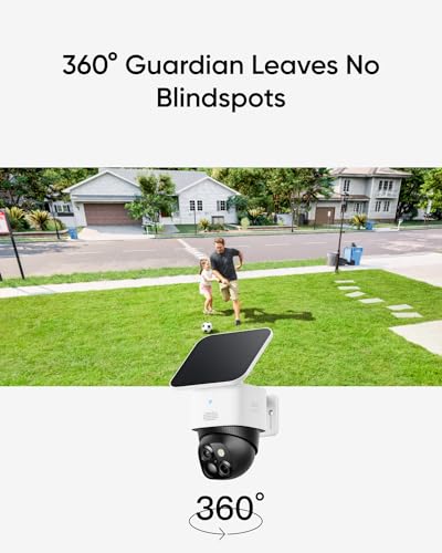 Solar Security Camera Wireless Outdoor 360° Pan & Tilt Surveillance 2.4 GHz Wi-Fi L812