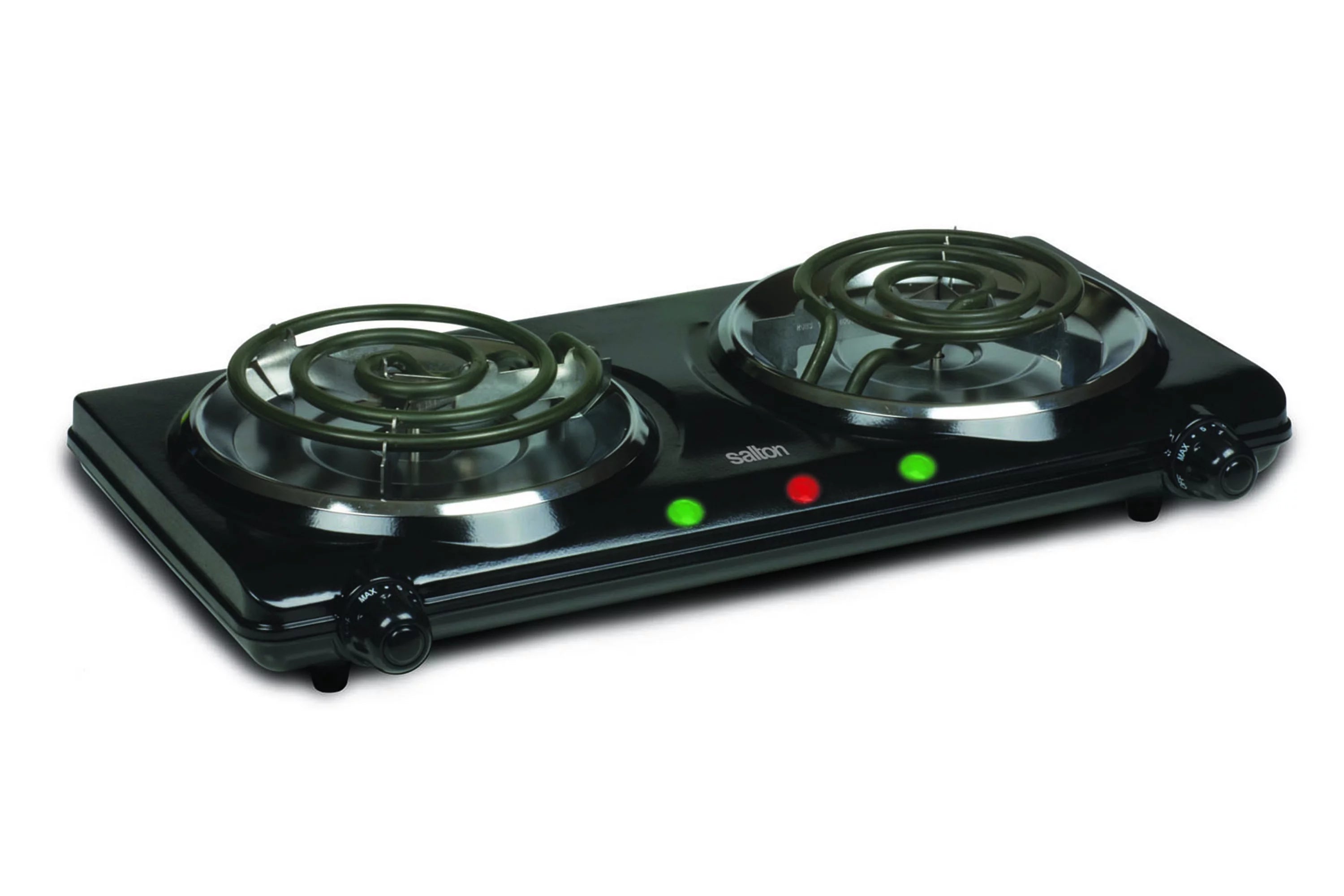 Black Portable Double Burner Cooktop U438