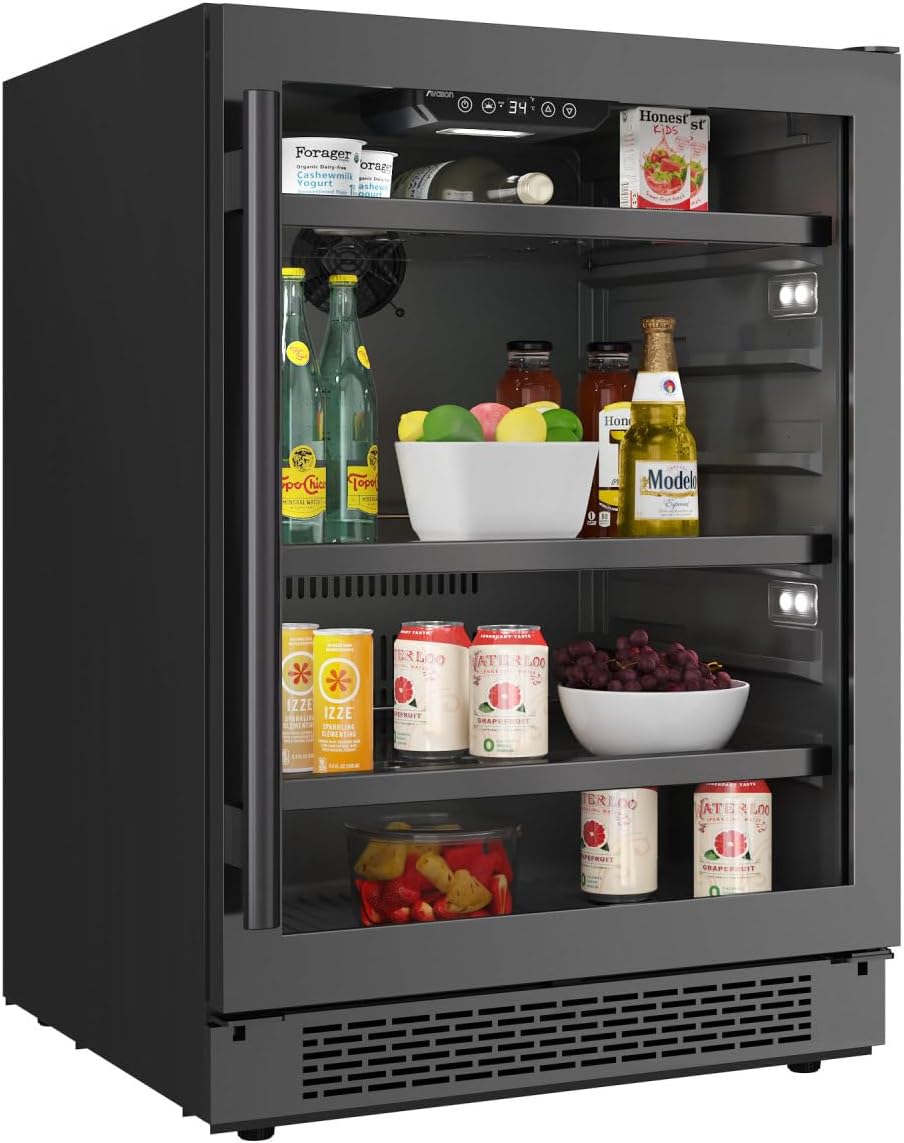24 Inch Wide 140 Can Beverage Center with LED Lighting K4506