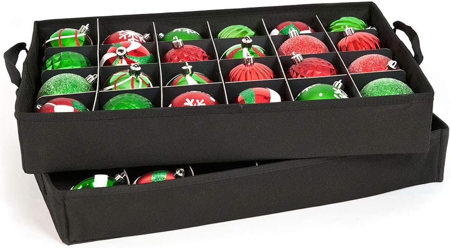 Red Christmas Ornament Storage Box With Dividers O9573