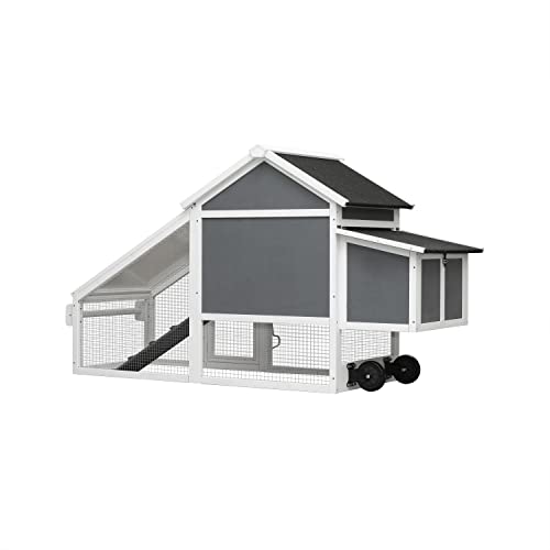Large Wooden Chicken Coop with Wheels X489