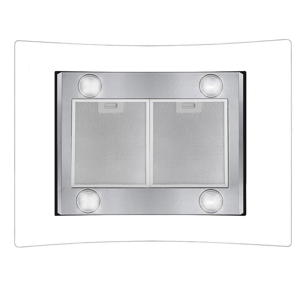 30 inch Island Mount Range Hood 900CFM Tempered Glass Stainless Steel M373