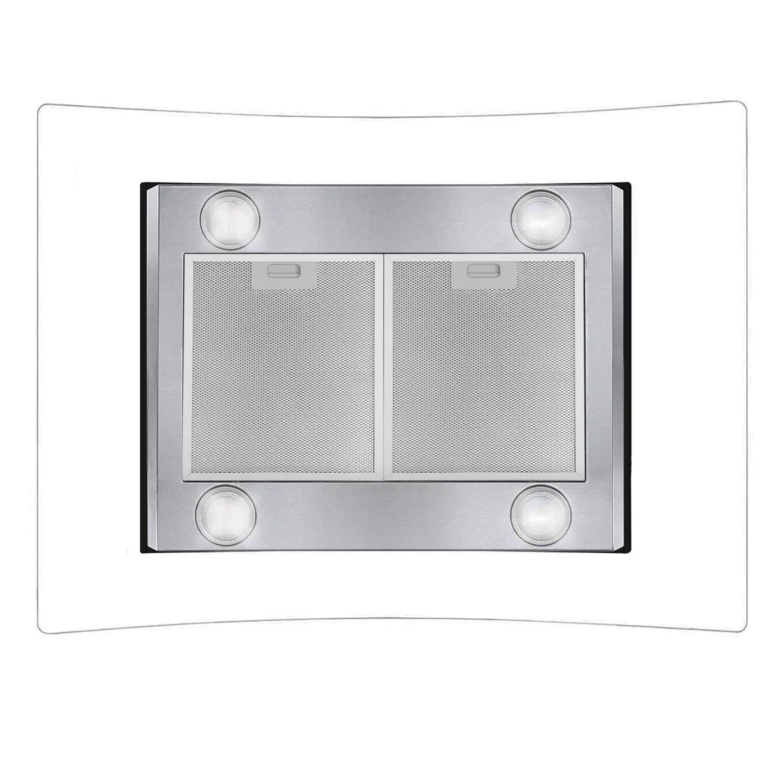 30 inch Island Mount Range Hood 900CFM Tempered Glass Stainless Steel M373