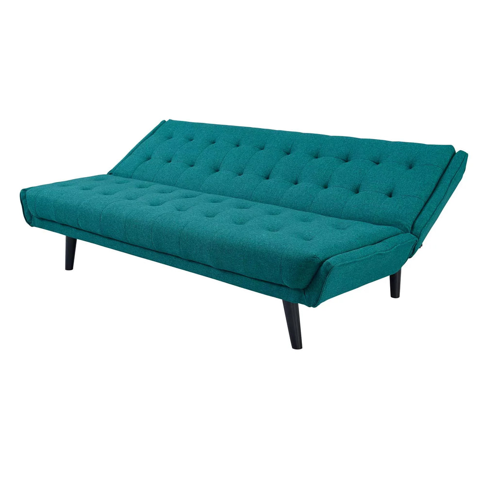 Aqua Blue Fabric Tufted Sofa Bed E603
