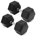 Set of 2 Anti-Slip Cast Iron Hex Dumbbell W248070