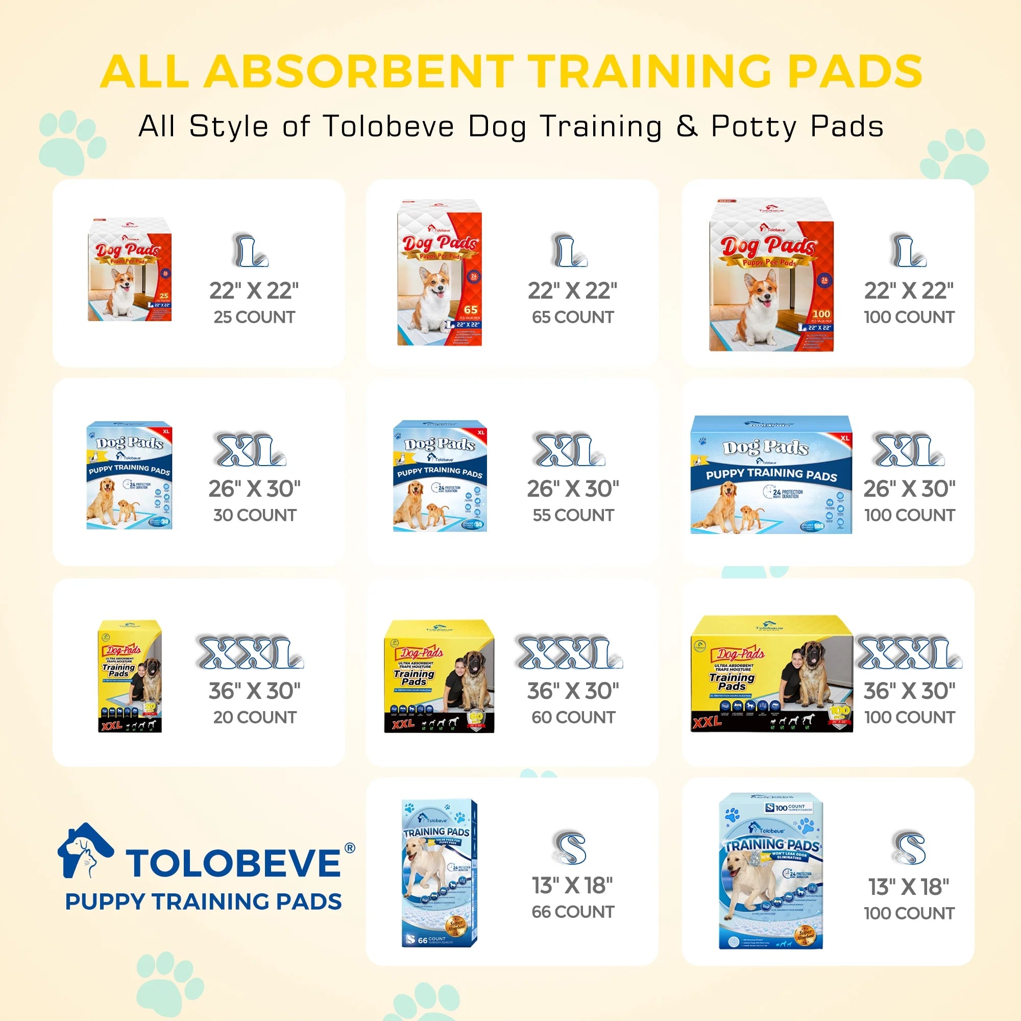 XXL Absorbent Dog Training Pads, 30x36 inch, 100 Count U4543