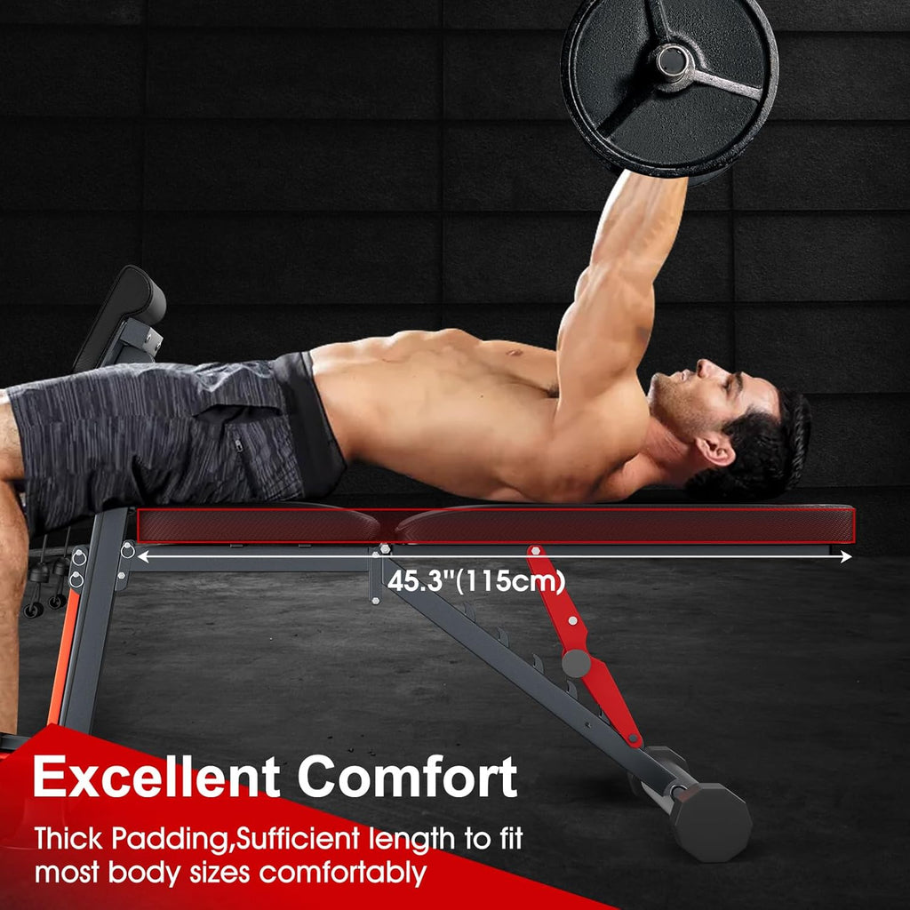 Adjustable Weight Bench, 800LBS Foldable Incline Decline Bench Z5126